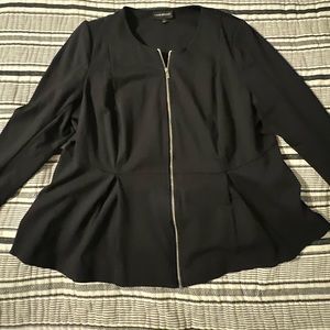 Lane Bryant zippered Peplum Black Blazer size 22.